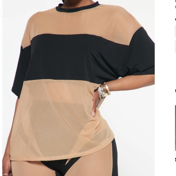 Fashion Nova Black and Tan Short Sleeve Tee - Picture 3 of 3